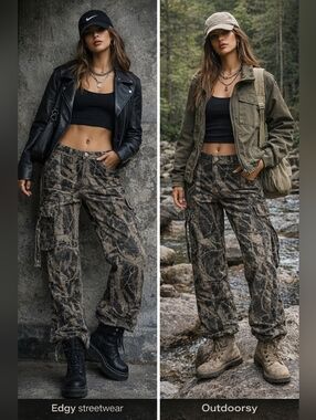 Disclosure Camo Cargo Pants Wide Leg Utility Outdoor Size 16